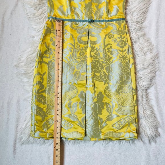 Normandy Monroe Womens Yellow Floral Sleeveless Crewneck Sheath Dress Size 4 - Picture 4 of 8